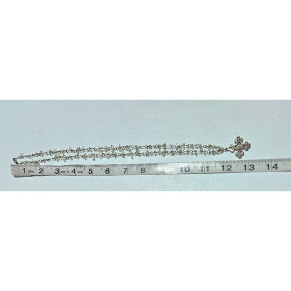 Vintage Green Gemstone Filigree Cross Necklace Religious Spiritual Jewelry - Picture 6 of 7